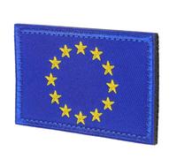 JEWEDECO Écusson Brodé du Drapeau de L'union Européenne, Décoration D'écusson de Drapeau en Nylon Bleu, Appliqué à Coudre pour Vêtements et Chapeaux, Voyage et Décoration