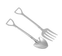 JEWEDECO Ensemble de 2 Fourchettes-cuillères Créatives en Acier Inoxydable Design Pelle, Compactes et Pratiques pour Usage Quotidien Restaurant ou Centre Commercial