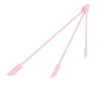 JEWEDECO Ensemble de 3 Spatules Cosmétiques en Silicone Rose, Grattoirs à Maquillage Surface Lisse et Design Monobloc, pour Appliquer Lotion et Crème