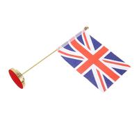 JEWEDECO Ensemble de Drapeaux de Bureau Britanniques avec Socle en Fer Robuste et Base Élégante en Polyester pour Décoration de Table et Salles D'étude