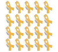 JEWEDECO Épingles Ruban Jaune en Alliage Usage Polyvalent pour Campagne de Sensibilisation Design Élégant en Émail 20pcs pour Activités Caritatives et Dons