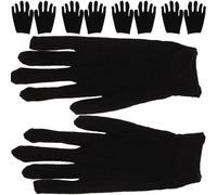 JEWEDECO Facile à Nettoyer en Coton Hydratants Noirs 12 Paires de Moufles Texture Confortable Protection et Durabilité Assurées pour Inspection de Bijoux et Nettoyage