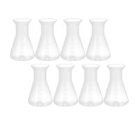 JEWEDECO Fioles de Laboratoire Coniques en Plastique 50 Ml Lot de 8 Col Étroit et Graduation pour Expériences Scientifiques et Dosage Liquide
