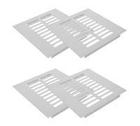 JEWEDECO Grille de Ventilation Carrée en Alliage D'aluminium Blanc pour Armoire et Meuble, Lot de 4 Pièces, Contrôle Circulation d'air et Protection, Adaptée Cuisine et Placard