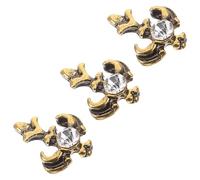 JEWEDECO Grilles Dentaires Métalliques Or Incrustation de Cristaux, 3pcs Bijoux Décoratifs Dents, Accessoires Délicats et Robustes pour Femmes et Hommes