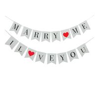 JEWEDECO Guirlande de Fanions en Papier Légère et Facile à Utiliser 2 Pcs pour Décoration de Mariage pour Scène de Demande en Mariage