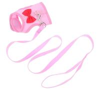 JEWEDECO Harnais pour Lapin Réglable en Tissu Mesh avec Sangle de Poitrine Antievasion et Nœud Décoratif pour Sorties Longues et Moments de Détente