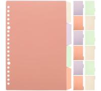 JEWEDECO Intercalaires de Classeur Colorés en Pp Lot de 10 Sets 4 Feuilles Index des Étiquettes Classées pour Cahiers pour Recherches et Présentations