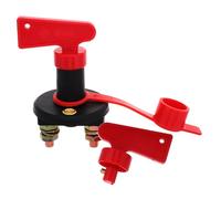 JEWEDECO Interrupteur D'isolement de Batterie Robuste avec Clés, Coupe-batterie Deux Trous Rouge, Plastique et Cuivre, Installation Facile pour Véhicules hors Route et Maintenance Simple