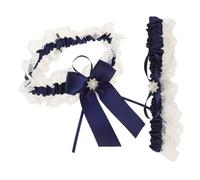 JEWEDECO Jarretière Élastique en Dentelle pour Mariée, Accessoire Léger et Confortable, Ensemble de 2 pour Mariage et Fête, Style Élégant et Classique