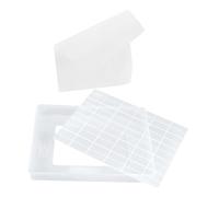 JEWEDECO Kit de 3 Pièces pour Fabrication de Nougat Moule à Gâteau Rectangulaire en Plastique Blanc, Outils de Découpe Auxiliaires Réutilisables pour Pâtisserie Maison