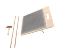 JEWEDECO Kit de Fabrication en Bois pour Carder la Laine Brosse et Bâtonnets en Métal et Silicone, pour Organiser les Fibres et Améliorer L'efficacité en Production Textile DIY