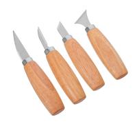 JEWEDECO Kit de Sculpture Bois et Manches en Bois Ergonomiques 4 Pièces avec Lames en Acier Inoxydable et Travail Facile à Transporter pour D'art