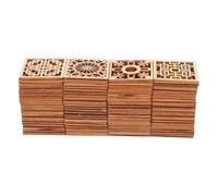 JEWEDECO Lot de 100 Carrés de Bois Brut Non Finition pour Décoration D'angle de Cadre, Facile à Peindre, Forme Carrée Unique en Bois Naturel pour Projets DIY et Loisirs Créatifs
