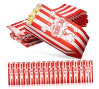 JEWEDECO Lot de 100 Sachets Papier Anti-huile pour Popcorn Multifonction, Paquet à Goûter Pratiques pour Snacks et Fêtes Cinéma