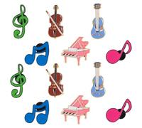JEWEDECO Lot de 12 Épingles à Chignon en Alliage Musical Notes et Instruments, Broches Résistantes la Décoloration, Design Unique pour Vêtements et Chapeaux en Concerts