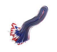 JEWEDECO Lot de 15 Rubans de Médailles Sportives Rouges, Blancs et Bleus en Polyester Coton, Longueur Confortable pour Compétitions et Événements