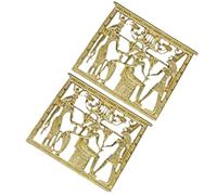 JEWEDECO Lot de 2 Broches Décoratives Rétro Égyptiennes en Alliage Doré Mat, Épingles à Poitrine Vintage pour Vêtements et Accessoires Femme, Motifs Temples Antiques, Finition Résistante