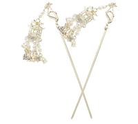 JEWEDECO Lot de 2 Épingles à Cheveux Or en Alliage Style Chinois Ancien Pompon, Accessoires pour Chignon Élégants et Adaptables pour Femmes et Adolescentes