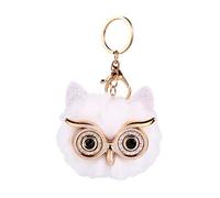 JEWEDECO Lot De 2 Porte-clés Hibou En Peluche Blanche, Accessoire Décoration Suspendue Créatif, Compact Et Léger, Adapté à Chacun, Utilisation Quotidienne