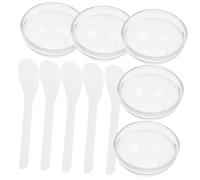JEWEDECO Lot de 5 Sets de Sets de Bols en Verre pour Mélanger Masque Visage et Huiles Essentielles, Bol Spa Épais et Transparent, pour Soins Beauté à Domicile ou Salon