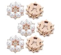 JEWEDECO Lot de 6 Boutons de Chemise à Fleurs en Strass en Alliage Perles Artificielles, Détachables, Élégants et Raffinés pour Chemises de Soirée et Événements Formels