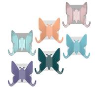 JEWEDECO Lot de 6 Crochets sans Poinçon pour Salle de Bain et Bureau, Installation Facile, Matériau Pp Autocollant Non Marqué, Large Capacité de Rangement Couleur Couleur Aléatoire