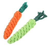 JEWEDECO Mâcher pour Chien en Corde de Coton Forme Carotte 2pcs pour Réduire Le Stress et Comportement Destructeur Lors du Jeu de Tir la Corde