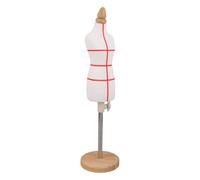 JEWEDECO Mannequin de Couture Féminin Miniature en Bois et Coton Élastique Hauteur Réglable de 12,2 à 18,9 Pouces, Prototypage Cours de Design
