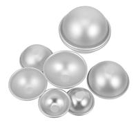 JEWEDECO Moule à Boule de Bain Forme de Demi- en Alliage D'aluminium Argenté, 4 Paires Facile à Démouler, pour Usage Personnel et Fabrication Artisanale