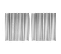 JEWEDECO Moule à Français 2pcs en Acier Inoxydable Perforé 4 Compartiments pour Cuisson Baguette Four, Démoulage Facile et Robuste pour Pâtisserie Maison