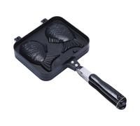 JEWEDECO Moule à Gâteau de Poisson Cuisson Créative en Aluminium Antiadhésif avec Poignée Longue de Gaufres et Pancakes Petit-déjeuner
