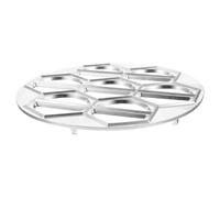 JEWEDECO Moule à Pelmeni en Alliage D'aluminium Argenté 14 Trous Pratique et Confortable pour Raviolis Chinois Won Ton Présent de Pendaison de Crémaillère