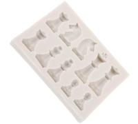 JEWEDECO Moule en Silicone Blanc Réutilisable pour Pièces D'échecs Surface Lisse, pour DIY Échecs et Activités Artisanales, 1 Set Complet