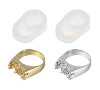 JEWEDECO Moules en Silicone pour Bagues en Résine Époxy 4pcs Kit de Fabrication de Bijoux Alliage pour Création Artisanale de Colliers