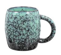 JEWEDECO Mug à Lait en Céramique Vintage Bleu Turquoise Tasse à Café Petit-déjeuner 300 Ml Tasse à Boire Résistante pour Bureau Maison et Café Rétro Finition Émaux Uniques