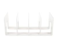 JEWEDECO Organisateur de Bureau en Acrylique Blanc Butée de Livre Multifonctionnelle, Étagère de Rangement pour Documents, Design Simple et Capacité de Charge Élevée pour Bureau