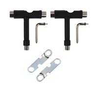 JEWEDECO Outil de Skateboard 4 Pcs Outils de Skateboard en Forme de T Compact Design Noir Plastique Acier Ajuster Trucks pour Skateboard au Skatepark Enfants Adolescents