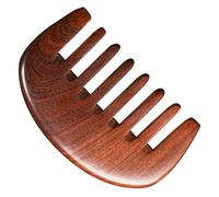 JEWEDECO Peigne en Bois Naturel Confortable à Dents Larges pour Massage du Cuir Chevelu, Anti-statique et Protection les Nœuds, Accessoire Portable pour Soin des Cheveux