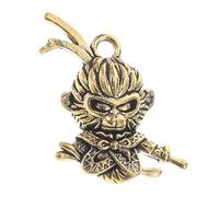 JEWEDECO Pendentif Porte-clés Singe Roi en Laiton Unique et Polyvalent, Breloque Amulette pour Paquet à Dos, Accessoire de Fabrication de Bijoux Distinctif