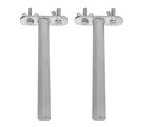 JEWEDECO Perchoir à Bascule en Acier Inoxydable Argenté pour Perroquet et Perruche, Installation Facile, Double Fonctionnalité, Lot de 2 pour Cage à Oiseaux