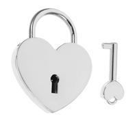 JEWEDECO Petit Cadenas en Alliage de Zinc de Cœur avec rgentée, Facile à Transporter, comme Présent pour Couple ou Voyageur