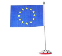 JEWEDECO Petit Drapeau de Bureau Union Européenne avec Support Base Polyester Élégant pour Décoration de Table et Ambiance Festive Bureau la Maison