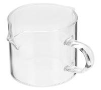 JEWEDECO Pichet à Lait en Verre 75ml Double Bec, Design Moderne, Accessoire Pratique pour Café et Pudding, pour Décoration de Table ou Présent de Pendaison de Crémaillère