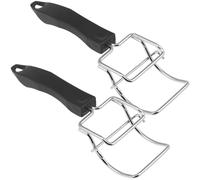 JEWEDECO Pince pour Plat Chaud en Acier Inoxydable, Résistante la Chaleur, Lot de 2 Pièces, Outil Robuste pour Extraction de Plaque de Cuisson, Accessoire la Cuisine Noir