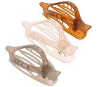 JEWEDECO Pinces à Cheveux Françaises Design Élégant en Acrylique Transparent Lot de 3 Ne Tirent Pas Cheveux pour Femmes Adaptées à Divers Types Look Quotidien