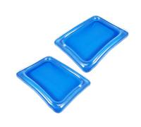 JEWEDECO Plateaux Gonflables de Service pour Bar à Glace, Lot de 2, PVC, Bleu, Grande Capacité, Flottants, pour Décoration de Piscine et Pique-niques à Ambiance Tropicale