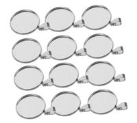 JEWEDECO plateaux suspendus plateau pendentif rond cabochons pour la fabrication de bijoux collier bracelet bricolage couvercle anti eclaboussure base ronde en liège socles Silver