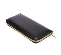 JEWEDECO Pochette à Ciseaux de Coiffure en Cuir Noir pour Coiffeurs Professionnels, Perméabilité à L'air, Ne Se Déforme Pas, Capacité pour 2 Ciseaux, Usage en Salon de Beauté
