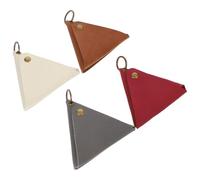 JEWEDECO Pochettes Porte-Monnaie Triangulaires Légères et Solide Lot de 4 pour Rangement Pièces de Monnaie et Clés Quotidien en Cuir PU Vintage Couleur Aléatoire